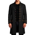 thumbnail image 2 of LEKWK Mens Renaissance Steampunk Costume Vintage Victorian Long Coat Tailcoat Jacket Classic Pirate Aristocrat Cosplay for Halloween Fancy Dress, 2 of 9