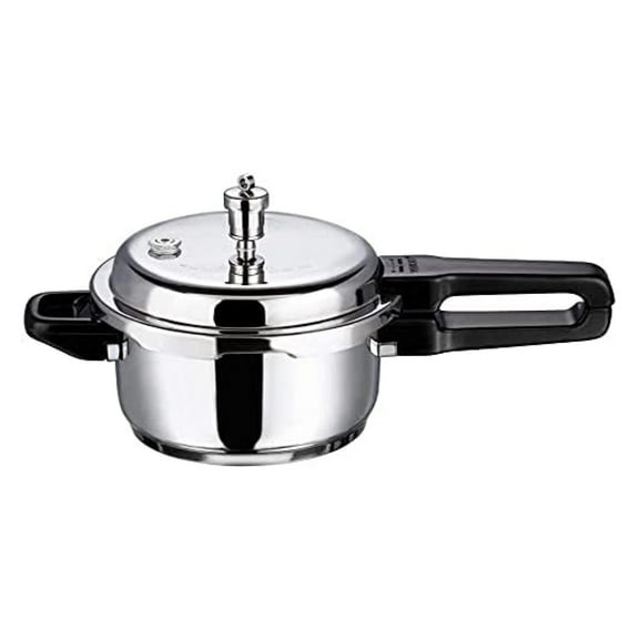 Pressure Cooker Stainless Steel – Outer Lid - 3 Liter – Induction Base Cooker – Indian Pressure Cooker – Sandwich Bottom – Best Used For Indian Cooking, Soups, and Rice Recipes, Quinoa