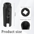 thumbnail image 2 of 7/8" O2 Sensor Socket with Side Openings,Oxygen Sensor Socket with 1/2" Drive Port for Removing and Mounting O2 Sensor Tool,Practical Car Accessories Oxygen Sensor Tool (Small), 2 of 7