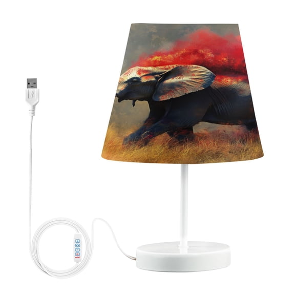 BZSMCE Table Lamp Creative Elephant Running Painting Simple Pattern Night Light