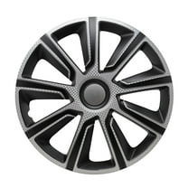 Alpena 16" Ivo Carbon, Silver & Black Wheel Cover Kit: Fits Most Vehicles, Steel Wheels, Set of 4