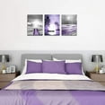 thumbnail image 2 of wall decorations for living room 3 Piece framed canvas wall art bathroom artwork for wall painting office bedroom wall decor Black and white ocean purple Landscape modern family Posters home decor, 2 of 6