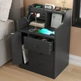 ADORNEVE Nightstand with Charging Station USB Port, Bedside Table with