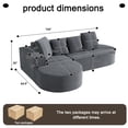 thumbnail image 2 of Fully compressed frameless sofa, modular combination sofa (L-shaped recliner), modern cloud-style combination sofa (deep seat), corduroy fabric compressed sofa (no assembly required), 2 of 13