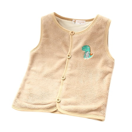 

Toddler Kids Baby Girls Boys Cute Cartoon Animals Sleeveless Patchwork Thicken Warm Vest Jacket Outer Outwear Clothes