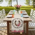 thumbnail image 4 of Table Runners 72 Inches Long Dress Scarves, Pink Roses Farmhouse Kitchen/Dining Table Runner, Coffee Tablerunners, Spring Horseshoes Floral Leaves Rustic 14x72 Inch, 4 of 9
