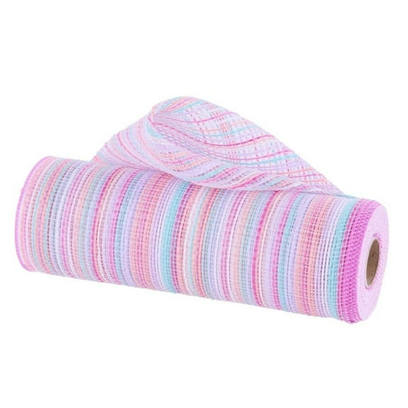 10" Vertical Multicolor Stripe Mesh: Pink/Blue/Lavender (10 Yards)