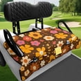thumbnail image 3 of Uorisanigo Golf Cart Seat Covers Soft Aesthetic Flowers Print Golf Cart Seat Towel Blanket Universal Fit for Club Car 2-Person, Easy to Intall Golf Cart Accessories with 4 Front Pockets, 3 of 7