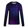 thumbnail image 4 of Cross Printed Tops Mens Funny 3D Print Tees Shirts Long Sleeve Shirt for Men Causal Crew Neck Top Workout Athletics Tee Top, 4 of 4