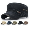 thumbnail image 1 of Shenmeida Men's Cotton Army Cap Cadet Hat Trucker Dad Hat Military Flat Top Adjustable Classic Baseball Cap, 1 of 7