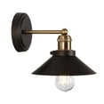 thumbnail image 2 of JONATHAN Y July 7.88" 1-Light Industrial Farmhouse Metal Vanity Light, Oil Rubbed Bronze/Brass Gold, 2 of 7