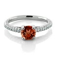 thumbnail image 2 of Gem Stone King 1.53 Ct Round Red Garnet 925 Sterling Silver Ring (Size 6), 2 of 4