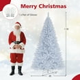 thumbnail image 3 of Gymax 7.5 FT Pre-Lit Artificial Christmas Tree Hinged White Xmas Tree w/ 1346 PVC Branch Tips, 3 of 7