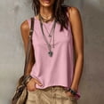thumbnail image 4 of SwiftWear Women's Crew Neck Tank Top with Asymmetric Hem Cross Back Summer Sleeveless Casual Top Soft Stretch Everyday Wear​, 4 of 8