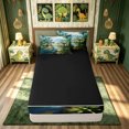 thumbnail image 4 of meiyoeat Tropical Rainforest Dinosaur Zipper Twin Comforter Sets with Fitted Sheet and 2 Pillowcases for Kids Boys Girls, Nature Wildlife Zipper Bedding Set, Green, Black Reversible, 4-Piece, 4 of 6