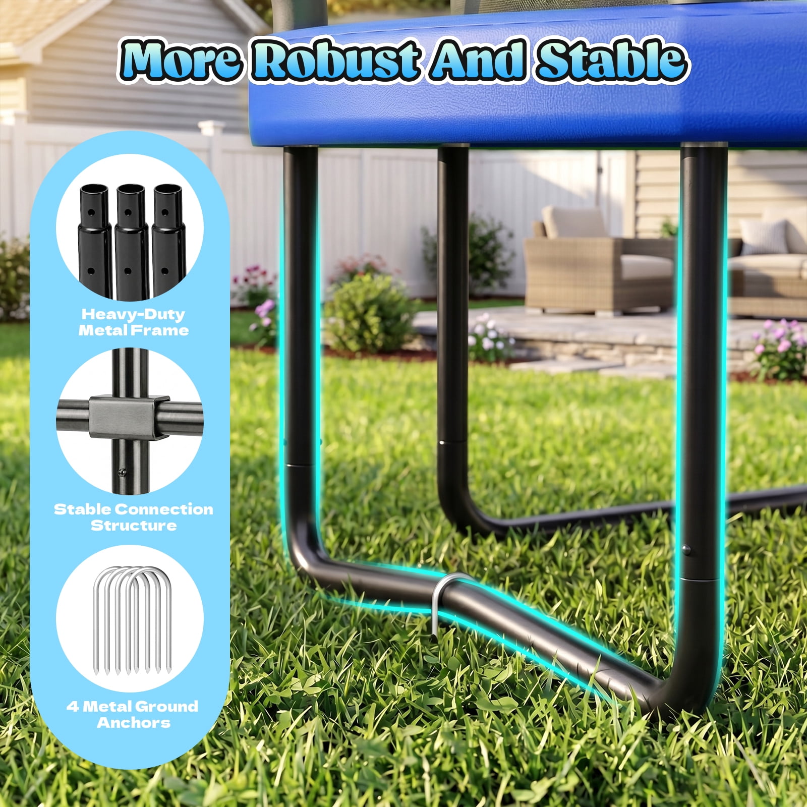 Outdoor Trampoline,Gardwin 12FT/14FT Round Trampoline with Ladder,Sprinkler,Basketball Hoop Board,Recreational Backyard Trampolines Anti-Rust for Kids Gift