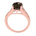thumbnail image 2 of Mauli Jewels Rings for Women 2.46 Carat Oval Cut Smokey Quartz and Diamond Antique Ring 4-Prong 10K Rose Gold, 2 of 6