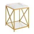 thumbnail image 3 of Convenience Concepts Table d'Appoint St. Andrews en Finition Métal Doré et Bois Blanc, 3 of 3