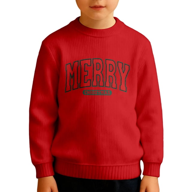 TBWNWG Robe de l\'Action de Grâce Filles, Garçons Chandail à Manches Longues Col Rond Imprimé Doublé Doux chandail Thermique pour Enfants Tenue Décontractée d'Hiver, Tailles 3-4 Ans