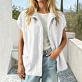 thumbnail image 2 of Lutiedan Cozy Fleece Jacket for Women Snap Button Down Short Sleeve Outwear Casual Baggy Fall Winter Coat with Pockets S-XXL, 2 of 7