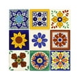 CintBllTer Tile Set - Nine (9) 4¼ x 4¼ in. Ceramic Mexican Tiles