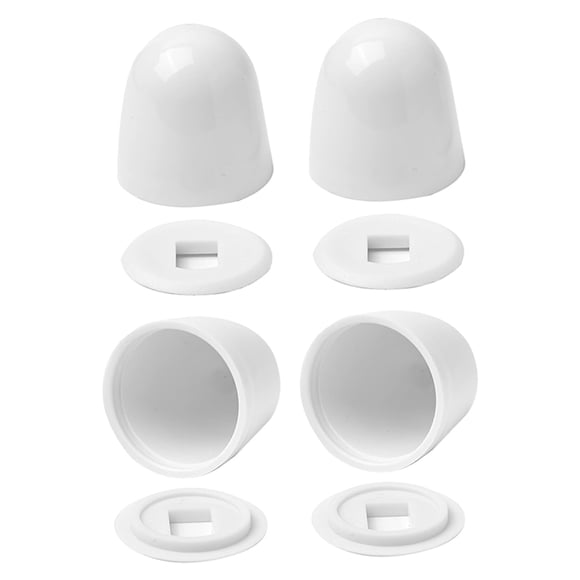 Tapas para pernos de inodoro Jwodo, paquete de 4, plástico, 3,7 cm, blanco
