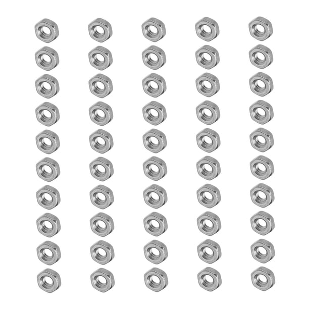 Tuercas roscadas, 50 piezas de tuercas hexagonales A2-70 Kit surtido de tuercas hexagonales Tuercas roscadas de acero inoxidable Eficiencia maximizada Jadeshay A