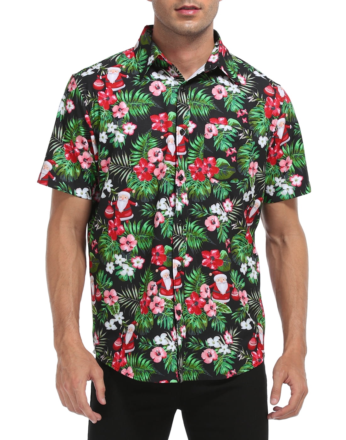 HDE Mens Hawaiian Christmas Button Down Shirts S5XL Short Sleeve