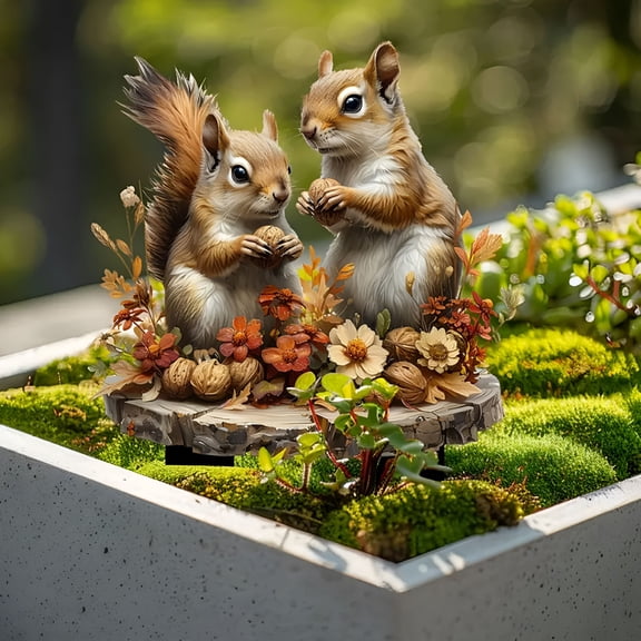 ACDANC Outdoor Statues for Garden Couple Squirrel Garden Statue Garden Gifts Statues for Patio,Balcony,Yard Ornament,Unique House Warming Gifts for Women,Mom