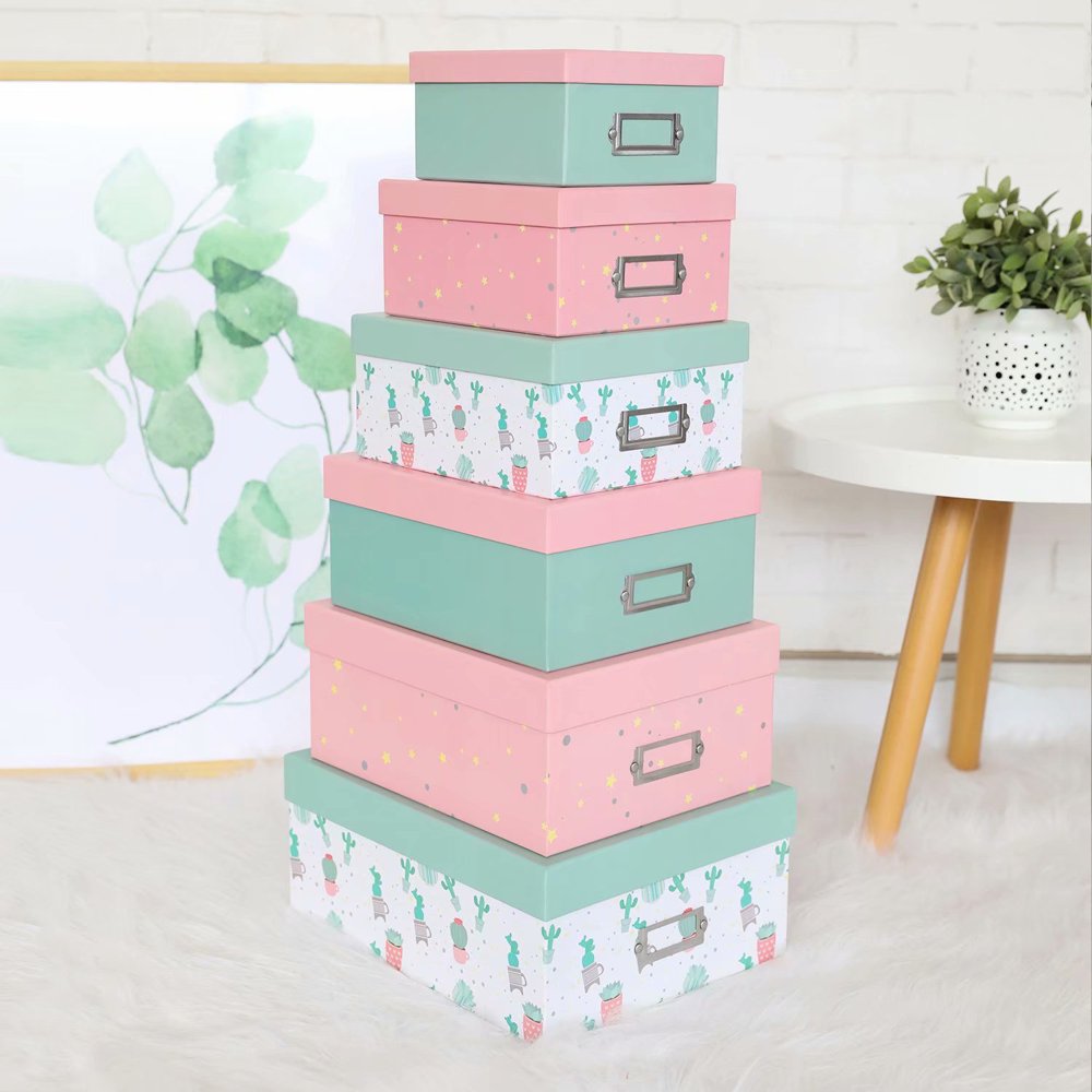 Kinbor 6pcs Stackable&Nested Gift Box Lid Collection