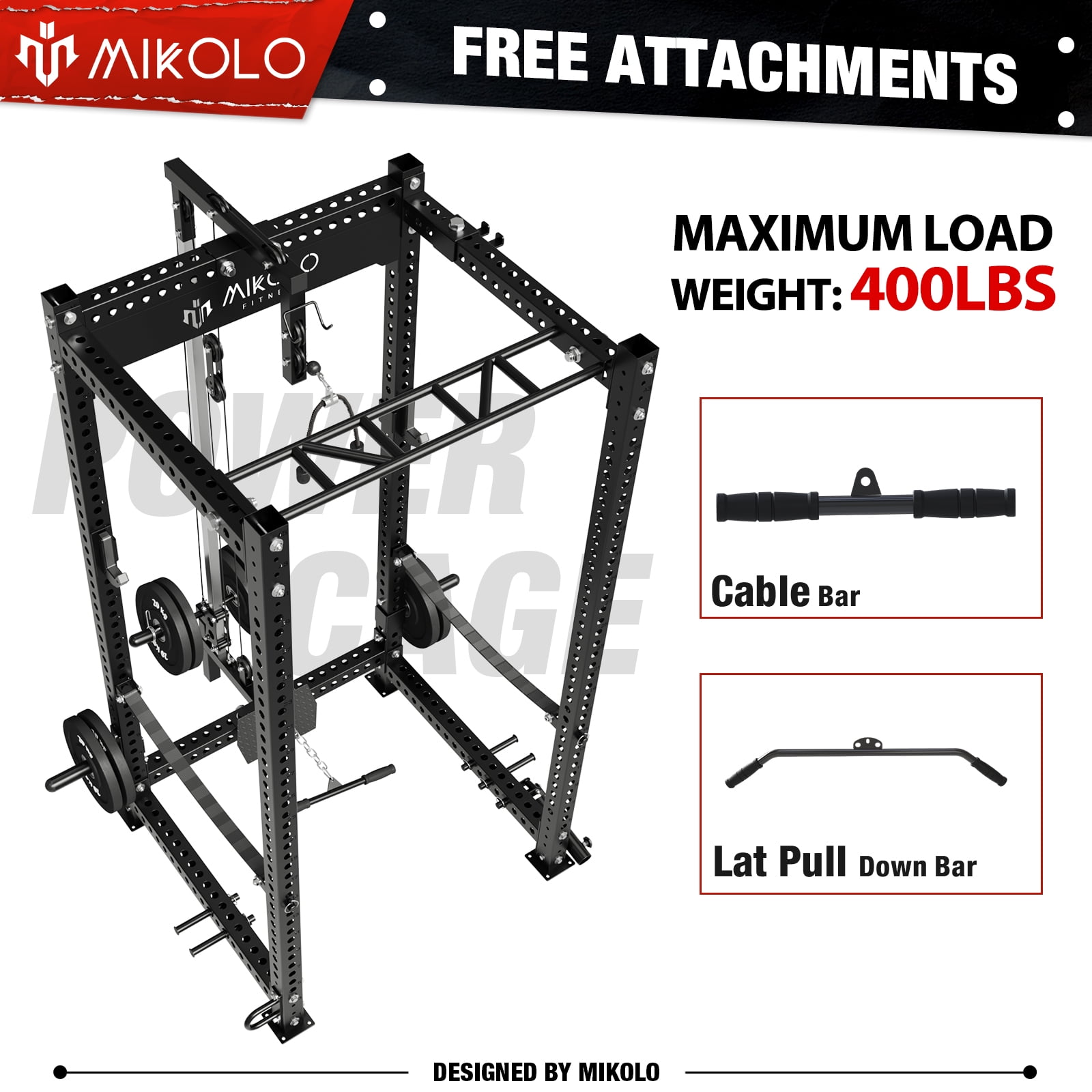 Mikolo Leg Extension for 3 x 3 Power Cage Rack Attachments,Home