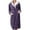 Purple, variant on Women's Star Print Fleece Bathrobe, Long Length Plush Robe, Soft Cozy Loungewear, Knee Length Gown with Pockets, Comfortable Spa Style Robe for Women Khaki L