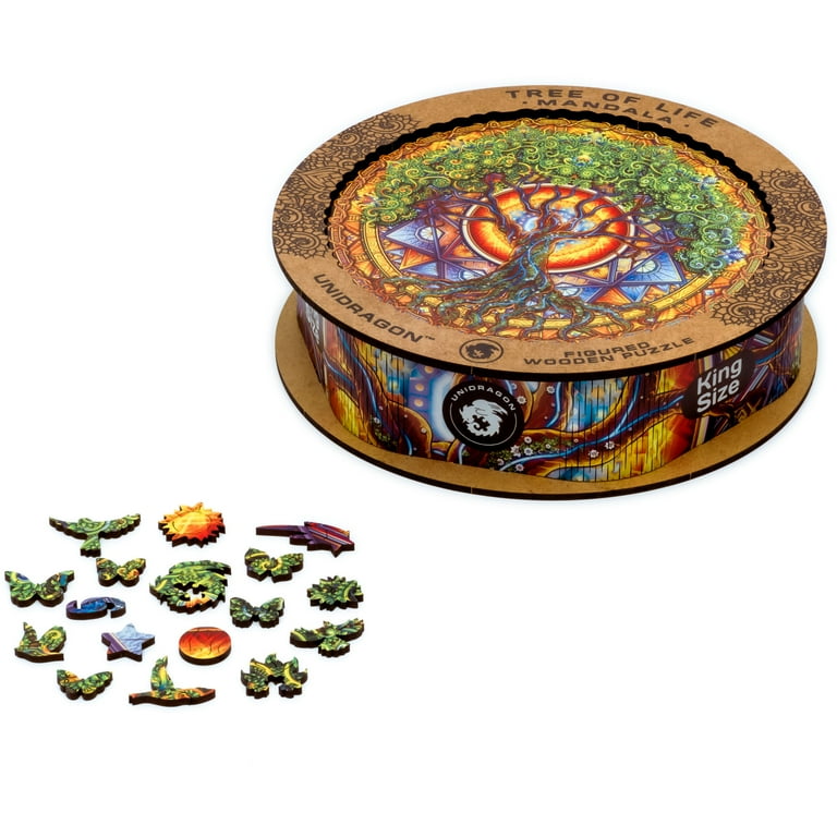 Puzzle In Legno UNIDRAGON Mandala Albero Della Vita - Formato Royal Con Pezzi Unici