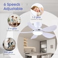thumbnail image 2 of PHORUS 36'' Smart Ceiling Fan with Lights, Modern Flush Mount Low Profile Ceiling Fan, APP & Remote Control, Dimmable 3CCT LED, Quiet 6-Speed Fan for Bedroom,White, 2 of 5