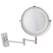 Jerdon HL88CLD 8.5-Inch LED Wall Mount Makeup Mirror – 1X/8X Magnification, Chrome Finish, Direct Wire, 13.5