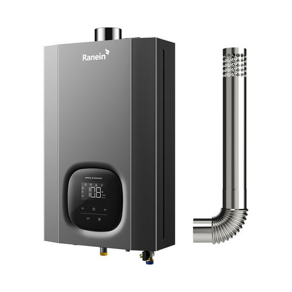 Ranein Natural Gas Tankless Water Heater for Indoor, with Vent Pipe