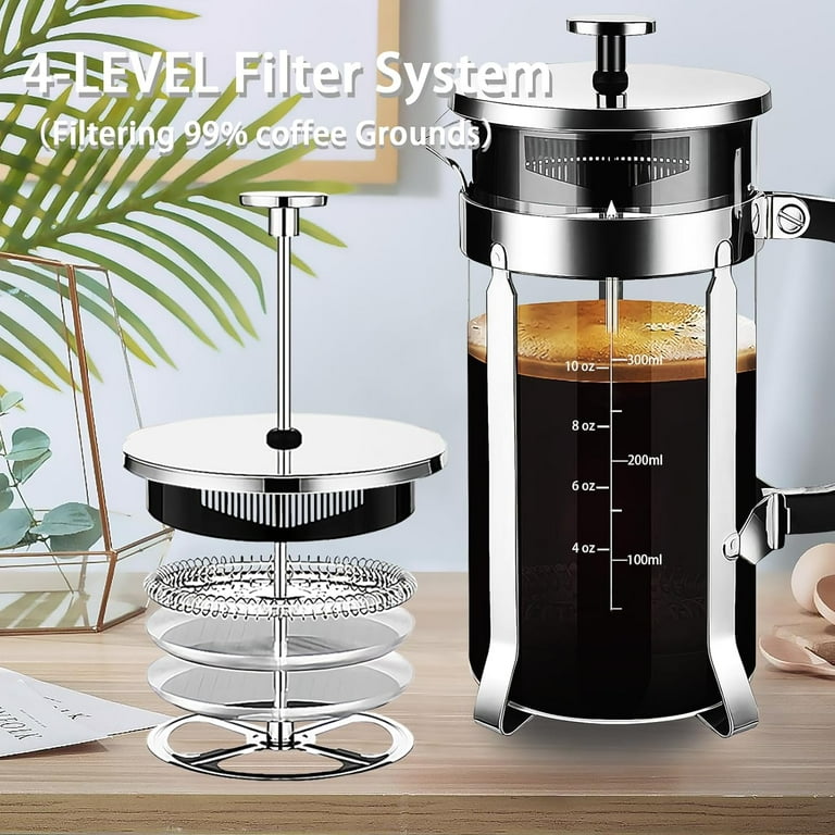 French Press Coffee Maker 12oz 304 Stainless Steel Coffee Press