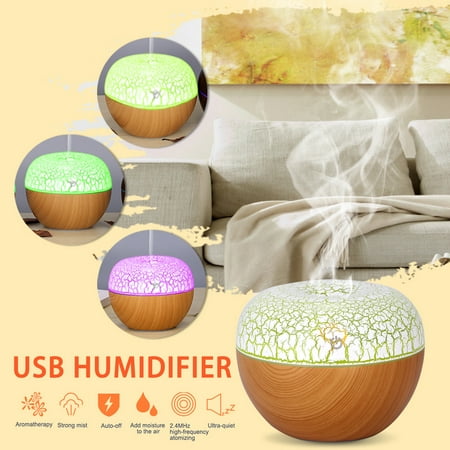 130ML USB Ultrasonic Essential Oil Diffuser Fragrant Oil Vaporizer Humidifier A romatherapy Purifier 7 LED Color Changing Lamps & Auto-Off Safety