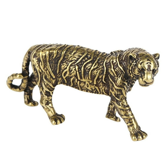 Vintage Brass For Tiger Figurine Handmade Decorative Model For Home Decor