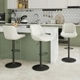 thumbnail image 5 of Fijinhom Swivel Bar Stools Set of 1 with Backs, Adjustable Counter Height Island Chairs, Tech Fabric, White, 5 of 11