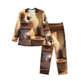 thumbnail image 1 of Balery Cartoon Cooking Cat Pijama para Hombre de Dos Piezas con Manga Larga, Conjunto de Dormir y Descanso Suave con Bolsillos-X-Large, 1 of 7