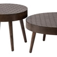 thumbnail image 7 of Round Coffee Table Set of 2, 2 Piece Farmhouse Nesting Table w  Pattern, Modern MDF End Table for Living Room Bedroom Office Balcony, 7 of 7