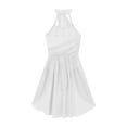 thumbnail image 6 of Xnihocha Women's Sleeveless Halter Neck Lyrical Ballet Leotard Dress Modern Contemporary Dancewear White L, 6 of 7