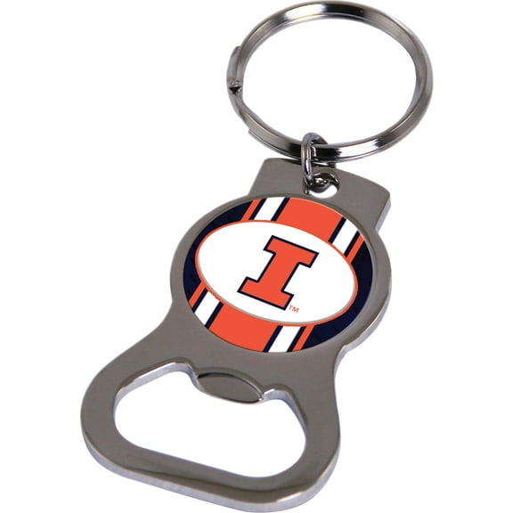 Fashion Ncaa Univ. Of Illinois Bottle Opener Key Ring By Rico Industries (1.5 X 3.75) Made In China gc6423