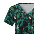 thumbnail image 5 of Womens Floral Print Nurse Scrubs Casual Short Sleeves Nurse Uniforms Soft Fitted V Neck Tunic Medical Scrub With Pockets Summer Holiday Work Top, 5 of 5