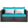 thumbnail image 5 of Pemberly Row 4 Pieces Rattan Patio Corner Sofa Sectional with Cushion in Blue, 5 of 11