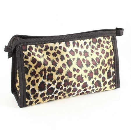 Cometic Replacement - Unique Bargains Women Gift Zip Closure Makeup Cosmetic Bag Pocket Brown Replacements