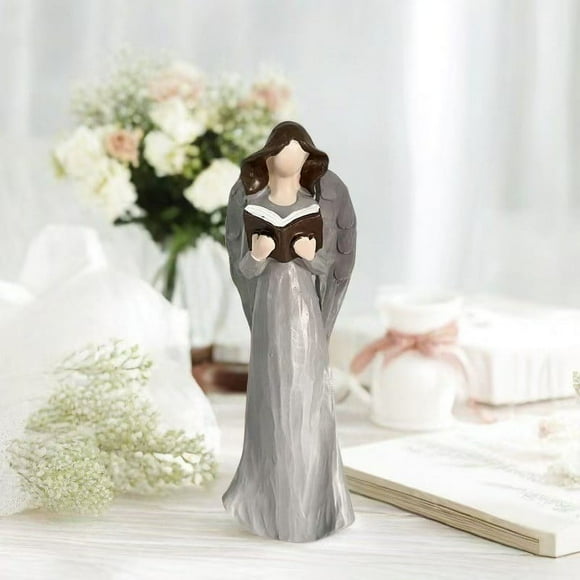 Dvkptbk Read The Angel Statue Resin Angel Figurine Hand Painted Cherub Statues for Indoor Decor Christmas Decor Garden Decor and Gifts Reading Angel Home Decor