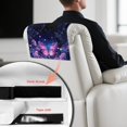 thumbnail image 4 of TSOVTHRID Violet Butterfly Rose Daisy Print Recliner Headrest Cover Easy Care PU Leather, Wear Resistant & Stain Resistant Couch Chair Head Protector for Sofa 17x27 in, 2 PCS, 4 of 7