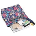 thumbnail image 3 of Argulvti Women Large Shoulder Bag Floral Printed Shopping School Zip Canvas Satchel Tote, 3 of 5